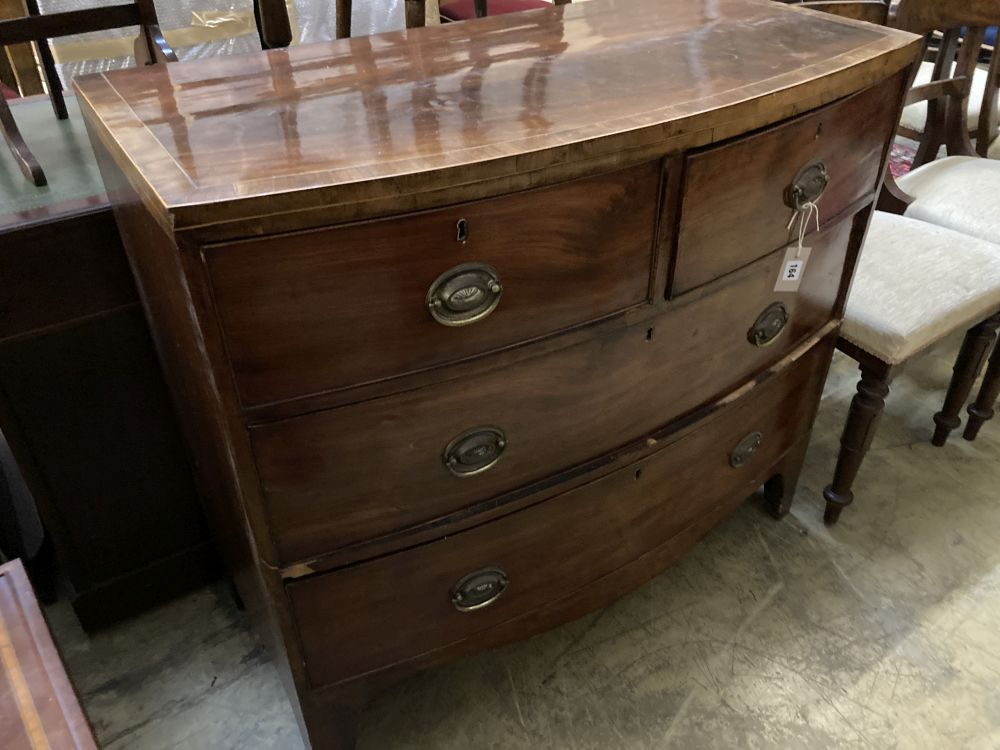 A Regency mahogany bowfront chest, width 102cm depth 50cm height 92cm